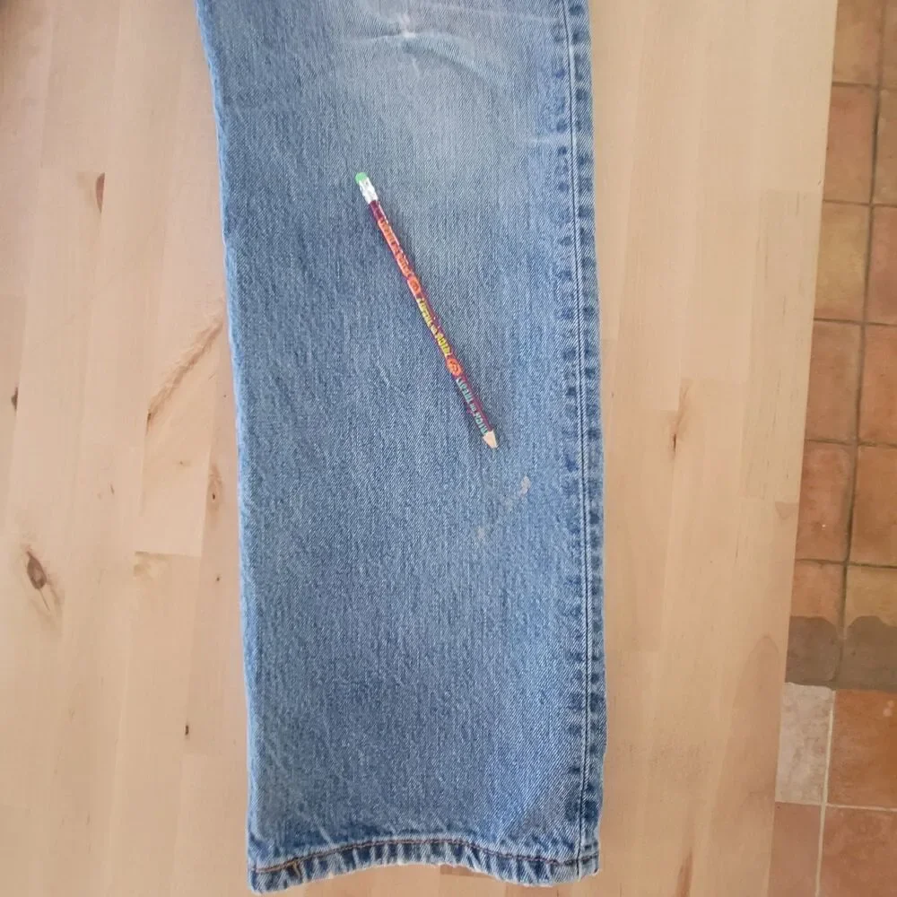 Mens Levis 501XX Button Fly Jeans 34x32 Light Wash Straight Leg Cotton H Vtg